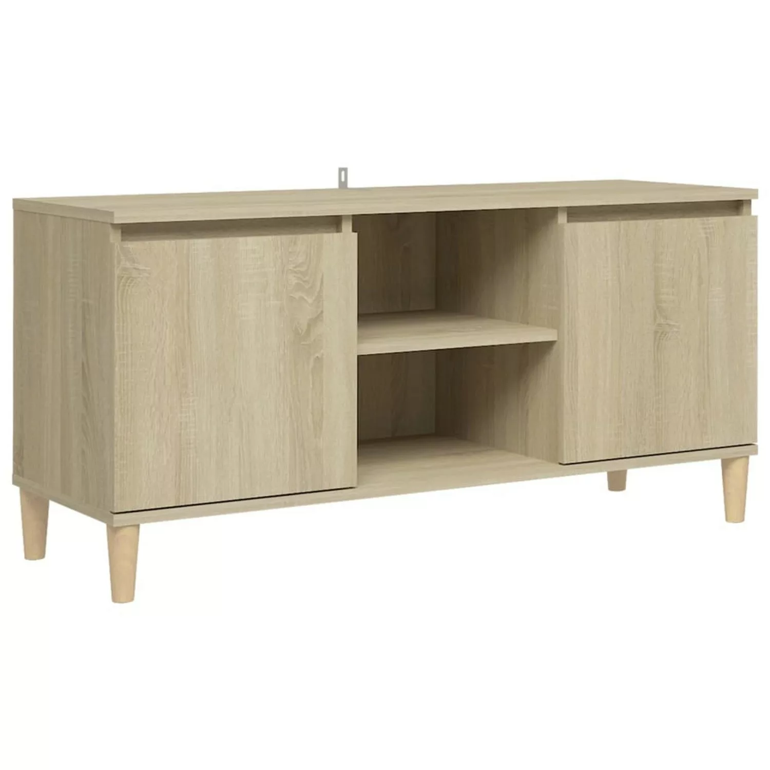 vidaXL TV-Schrank TV-Schrank mit Massivholz-Beinen Sonoma Eiche 103,5x35x50 günstig online kaufen