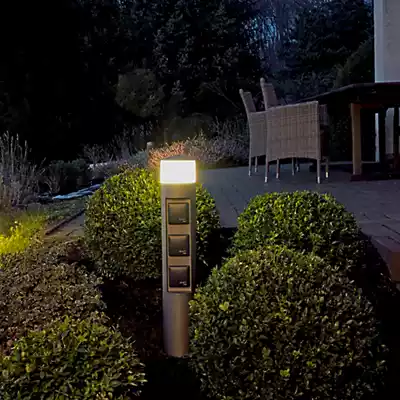 Albert Leuchten 2202 Steckdosenlichtsäule LED, silber günstig online kaufen