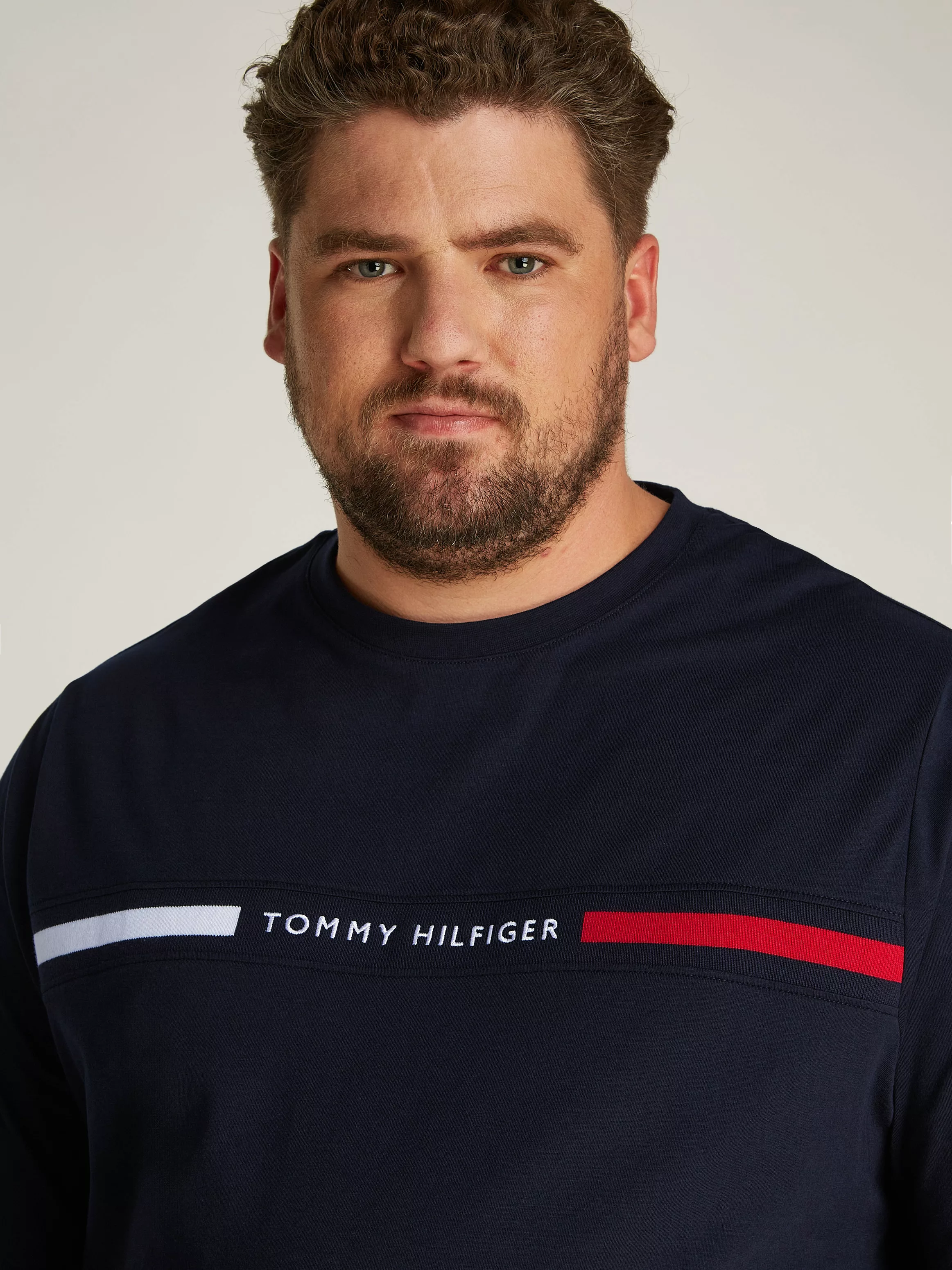 Tommy Hilfiger Big & Tall Rundhalsshirt BT-HILFIGER CHEST INSERT TEE-B in G günstig online kaufen