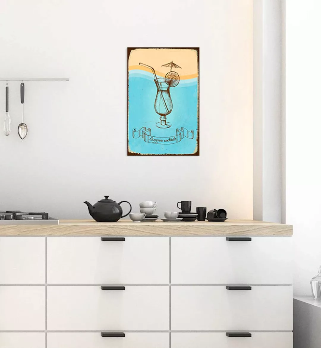 queence Metallbild "Summer Cocktails", (1 St.), Stahlschild, Blechschild, G günstig online kaufen