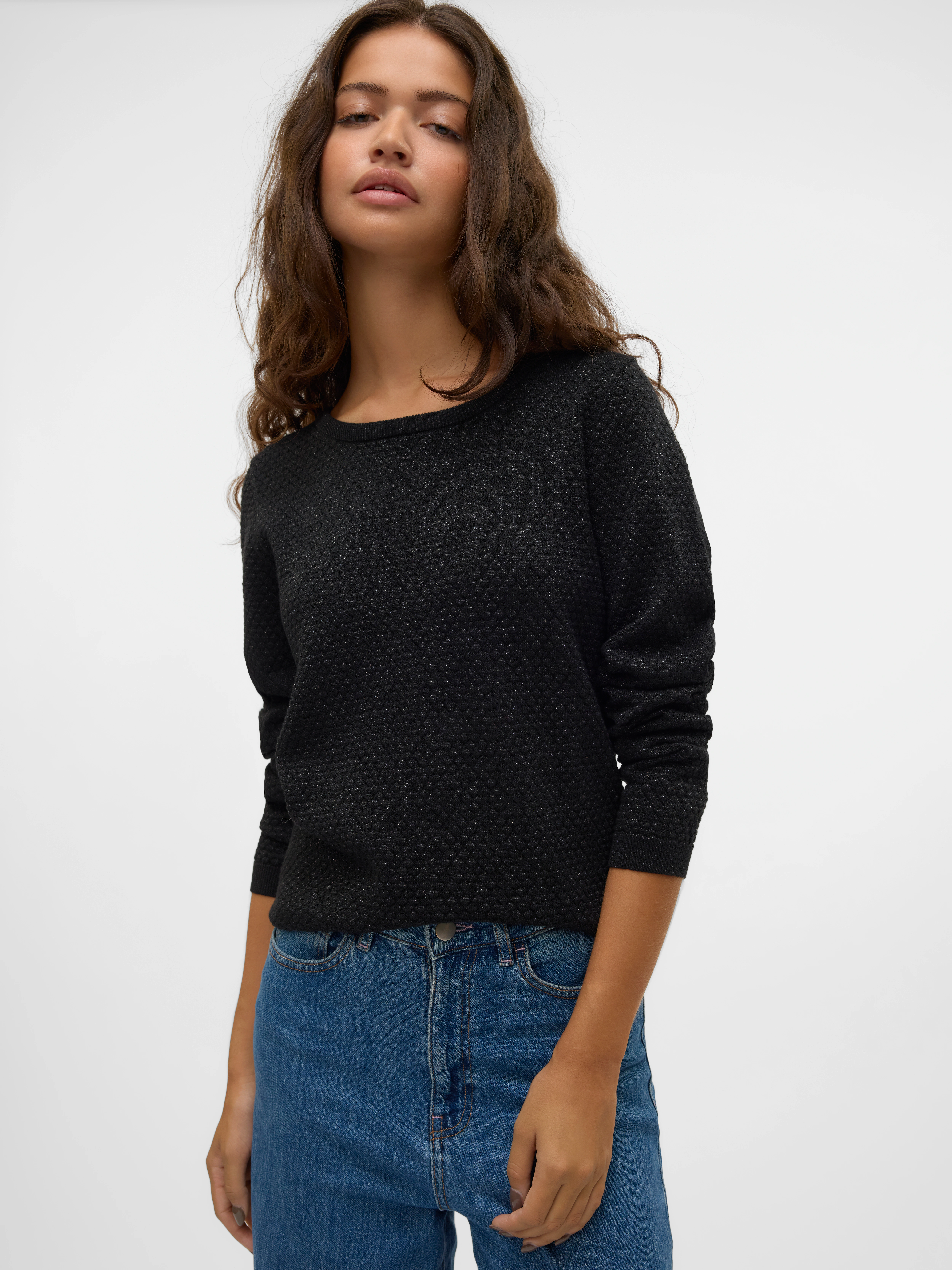 Vero Moda Rundhalspullover "VMCARE SHINE LS O-NECK PULLOVER", mit leichtem günstig online kaufen