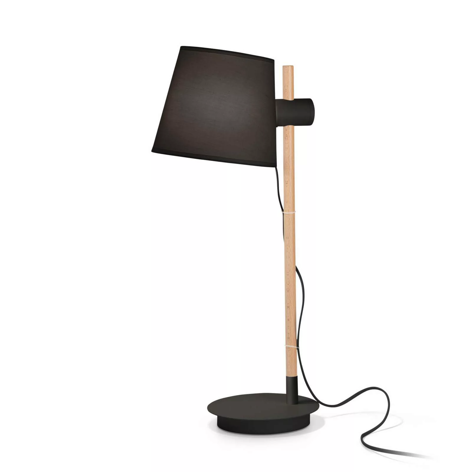 Ideal Lux Axel Tischlampe mit Holz, schwarz/natur günstig online kaufen