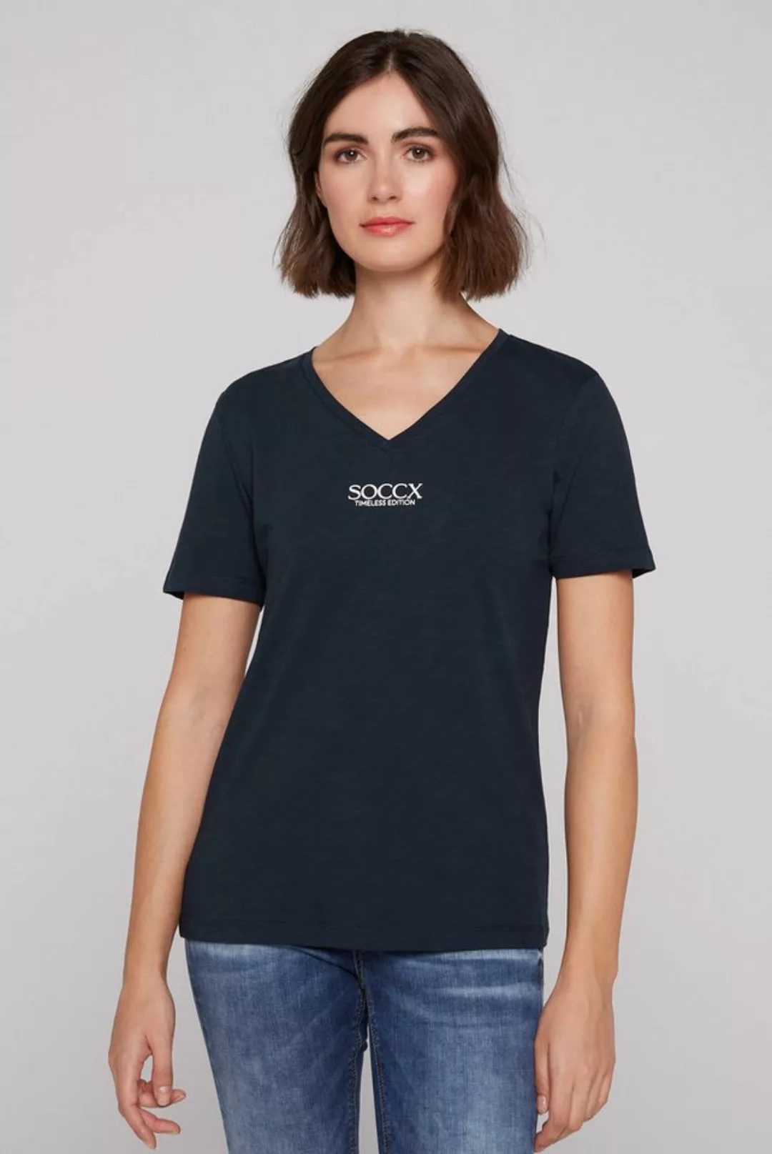 SOCCX Rundhalsshirt aus Baumwolle günstig online kaufen