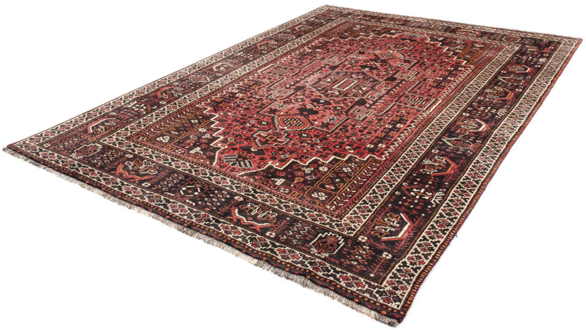 morgenland Wollteppich »Shiraz Medaillon Rosso chiaro 310 x 213 cm«, rechte günstig online kaufen