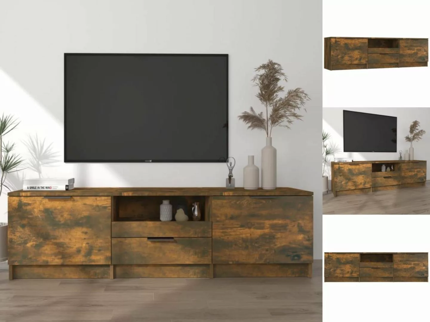 vidaXL TV-Schrank TV-Schrank Räuchereiche 140x35x40 cm Spanplatte Lowboard günstig online kaufen