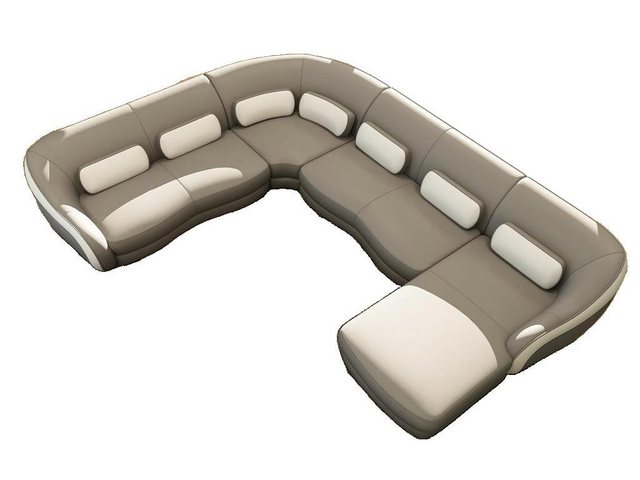 JVmoebel Ecksofa Moderne Stilvolle U-Form Wohnlandschaft luxus Sofa XXL Led günstig online kaufen