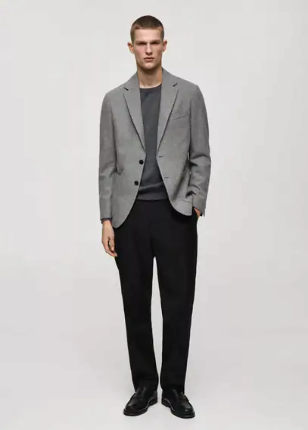 Slim Fit-Wollblazer mit Hahnentrittmuster günstig online kaufen