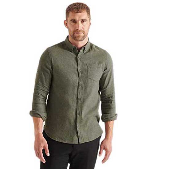 Superdry Studios Brushed Flannel Langarm Hemd S Thyme Marl Twill günstig online kaufen