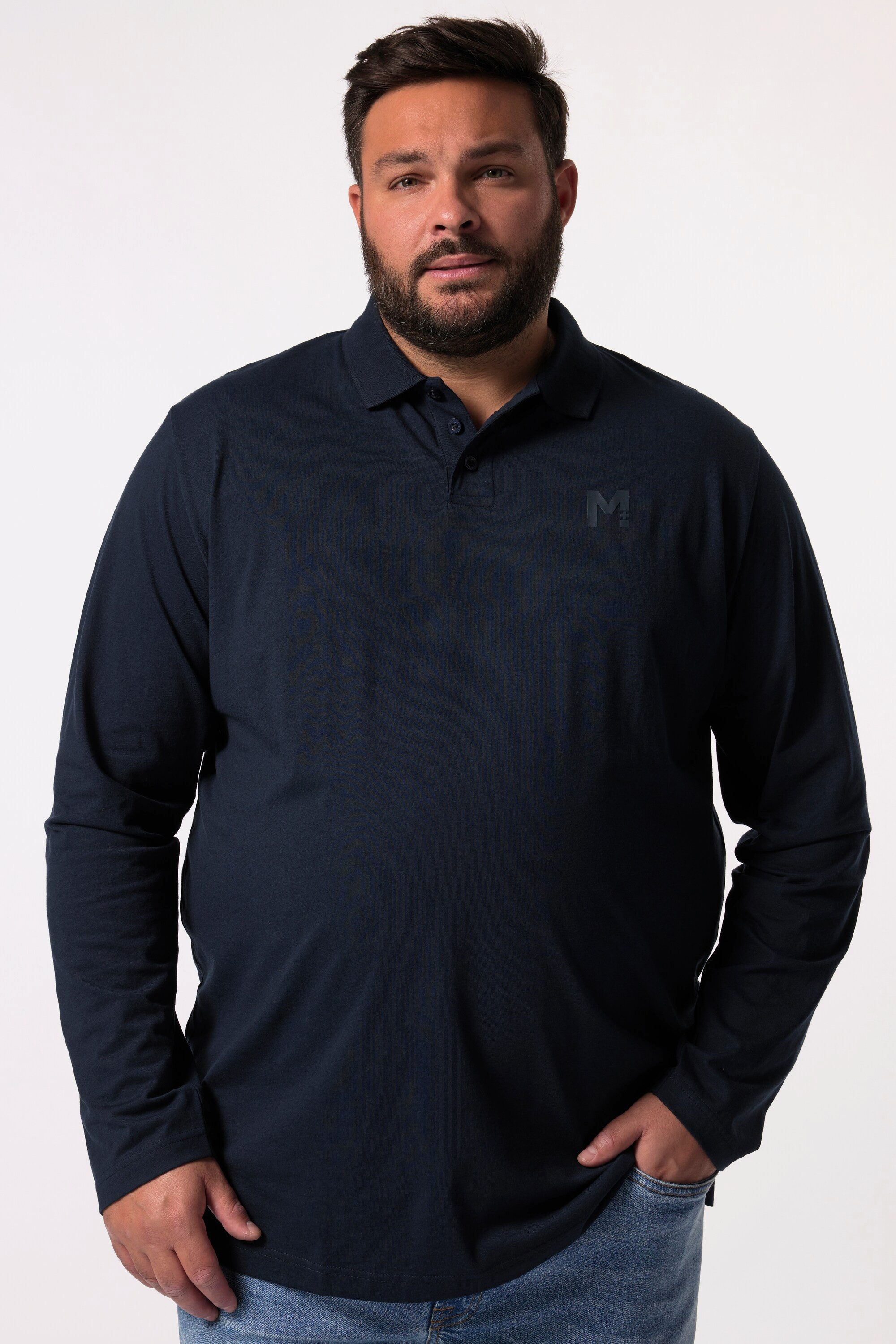 Men Plus Poloshirt Men+ Langarm-Poloshirt Basic günstig online kaufen