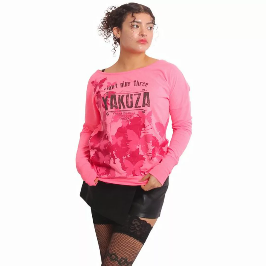 YAKUZA Langarmshirt Butterfly Reign im Boyfriend Look günstig online kaufen