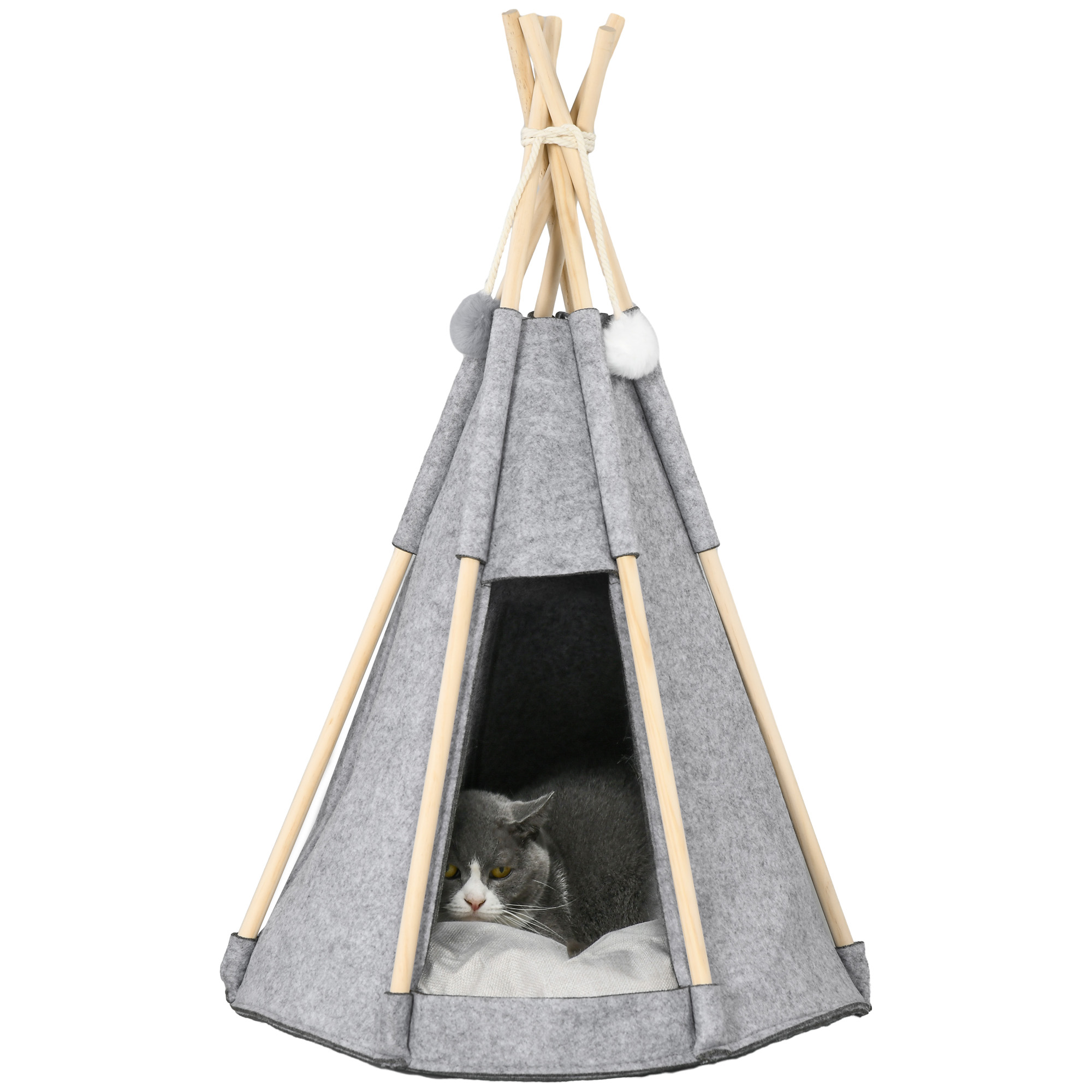 PawHut Tipi Zelt für Haustiere - Teepee Katze oder Hund - dicker Kissen für günstig online kaufen