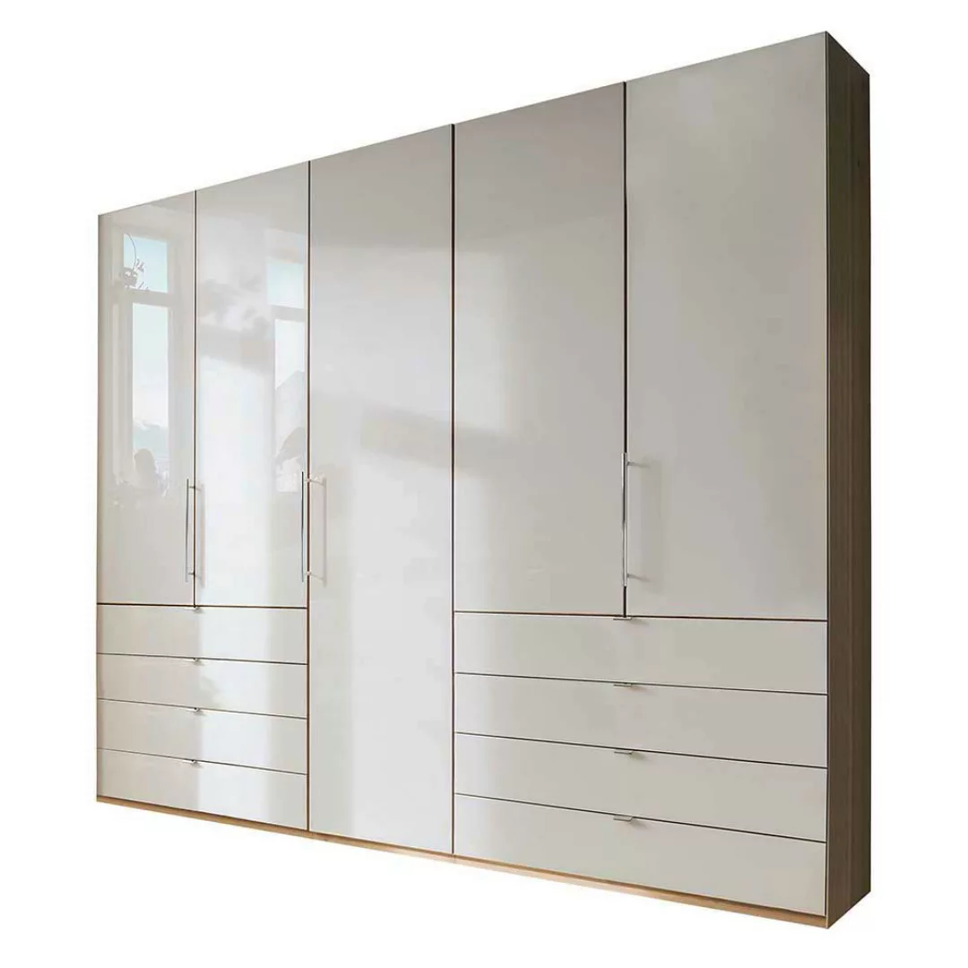 Falttüren Schlafzimmerkleiderschrank in Beige und Eiche Bianco Made in Germ günstig online kaufen