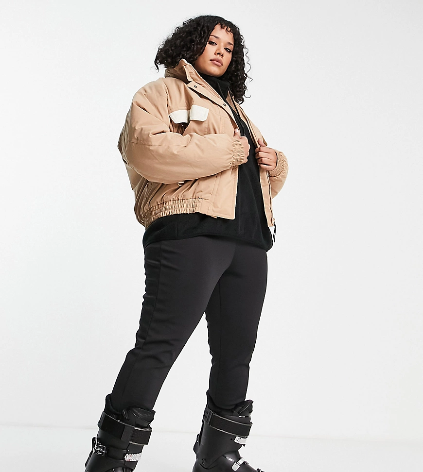 ASOS 4505 Curve – Ski-Bomberjacke in Oversize-Passform-Braun günstig online kaufen