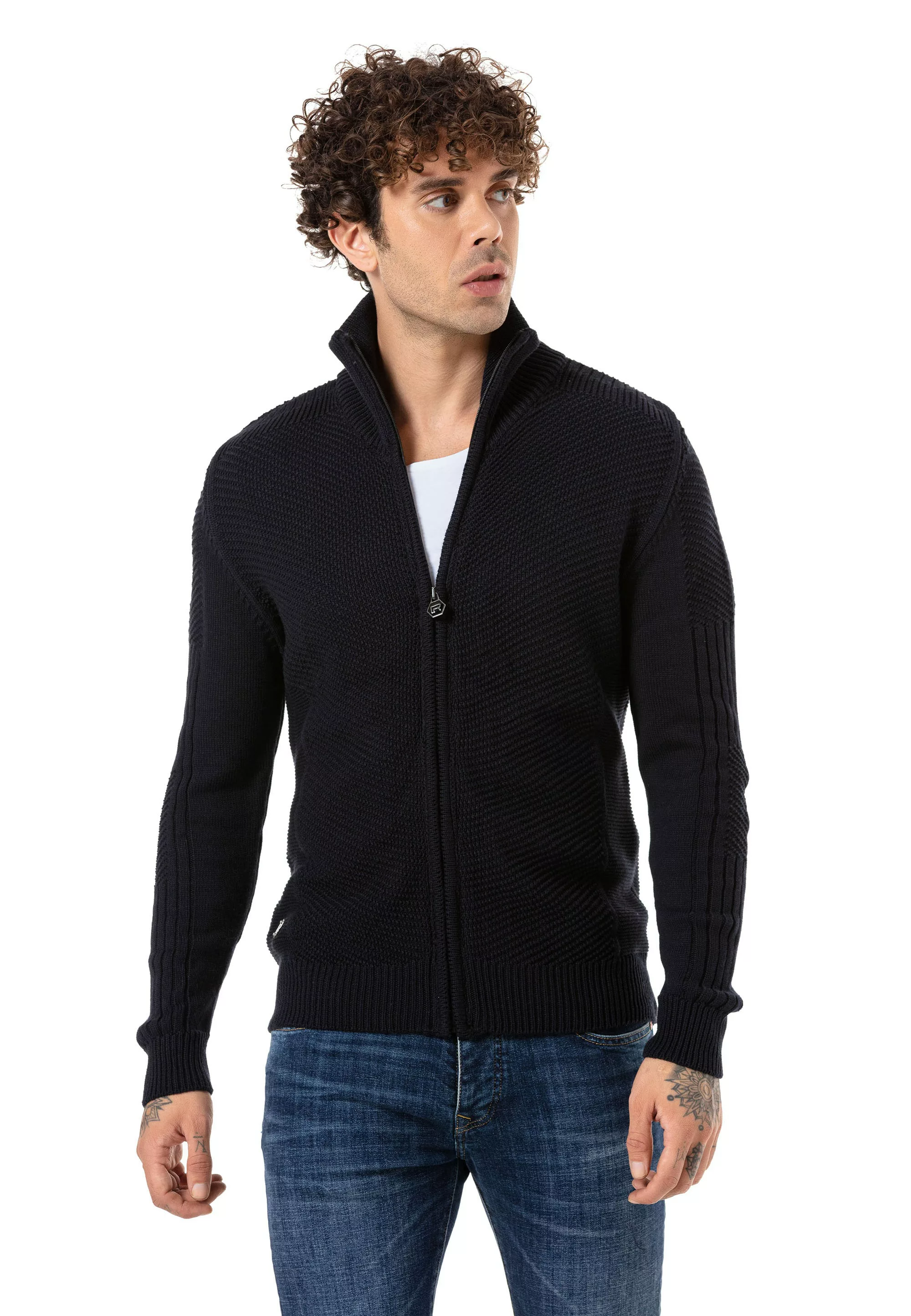 RedBridge Cardigan Herren Strickjacke Cardigan Navyblau L günstig online kaufen