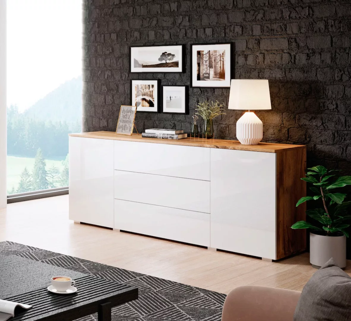 INOSIGN Sideboard "PARIS", (1 St.), Moderne 150cm breite grifflose Kommode, günstig online kaufen