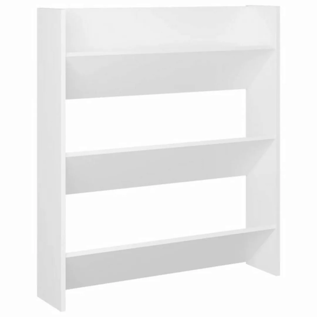 furnicato Hängeschuhschrank Wand-Schuhschrank Weiß 80x18x90 cm Holzwerkstof günstig online kaufen