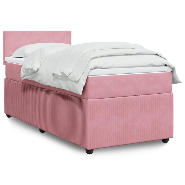 vidaXL Boxspringbett, Boxspringbett mit Matratze Rosa 80x200 cm Samt günstig online kaufen