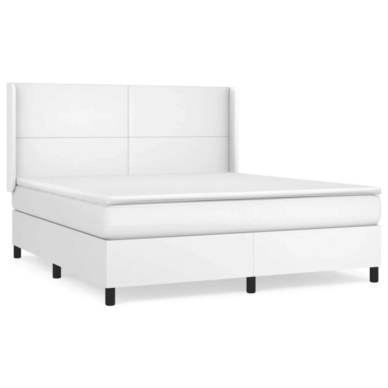 vidaXL Boxspringbett mit Matratze Weiß 180x200 cm Kunstleder1466321 günstig online kaufen