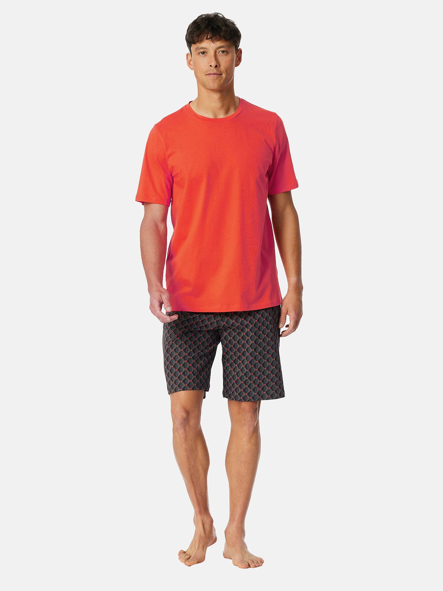 Schiesser Pyjama Herren-Shorty Single-Jersey gemustert günstig online kaufen