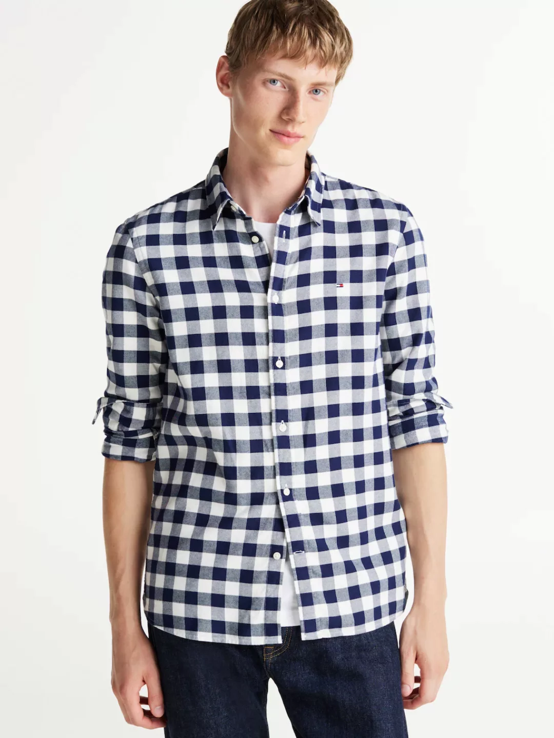 Tommy Hilfiger Langarmhemd BRUSHED GINGHAM SF SHIRT modisch kariert günstig online kaufen