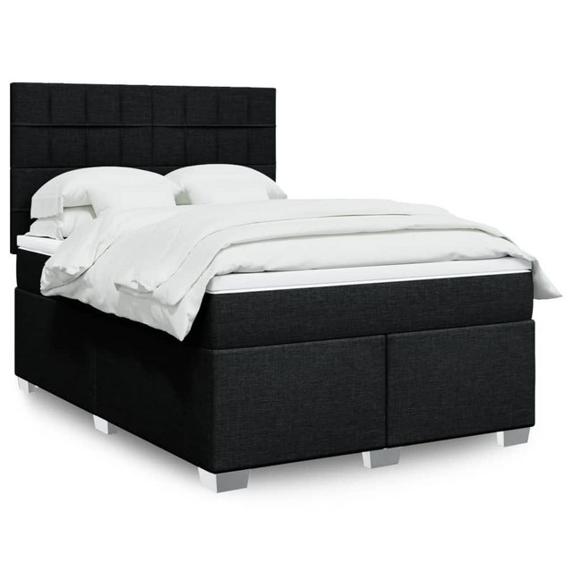 vidaXL Boxspringbett mit Matratze Schwarz 160x200 cm Stoff2107875 günstig online kaufen