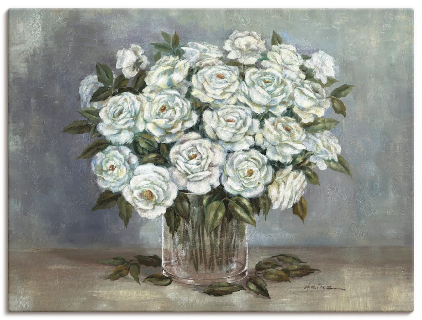 Artland Wandbild "Weiße Rosen", Blumen, (1 St.) günstig online kaufen