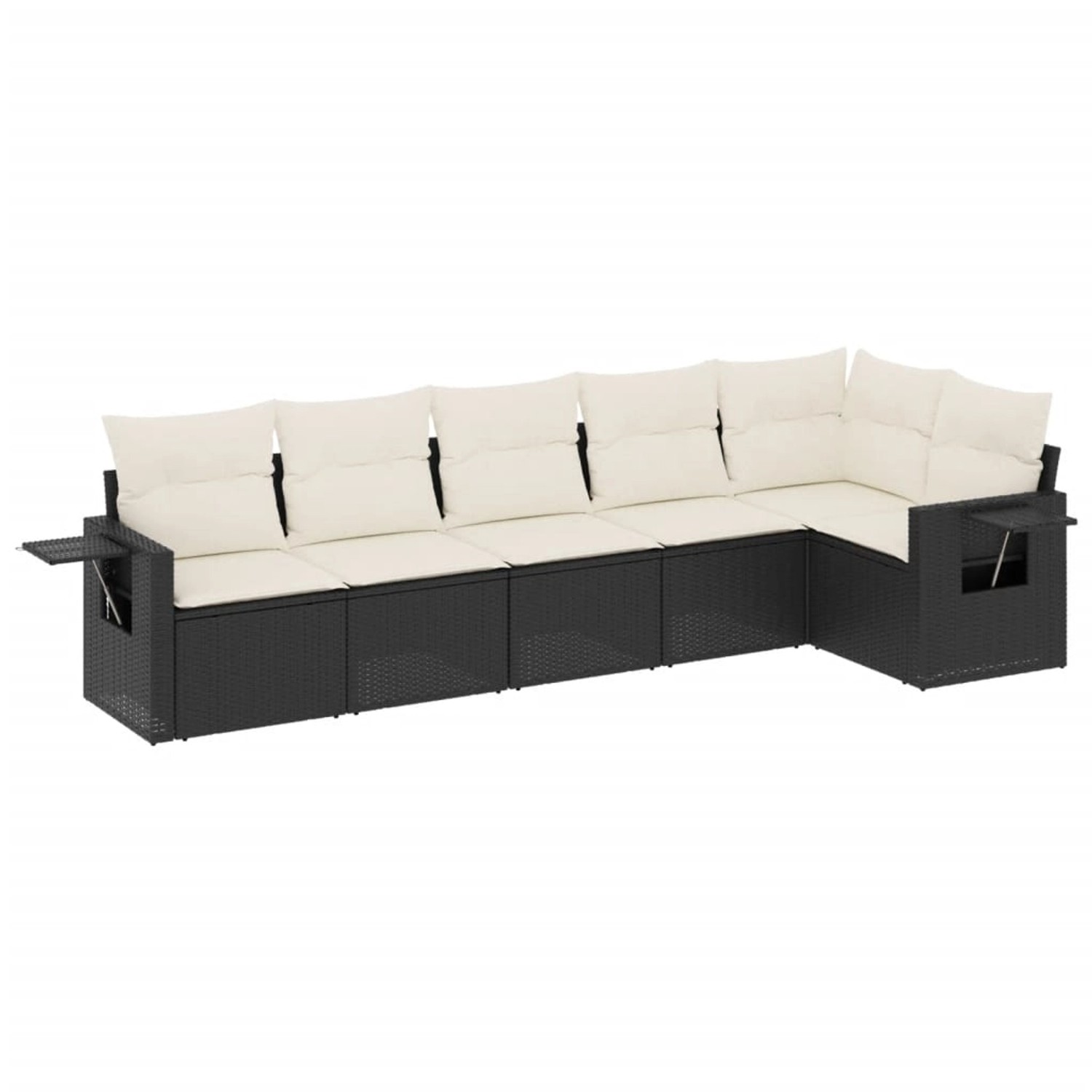 vidaXL 6-Tlg Garten-Sofagarnitur mit Kissen Schwarz Poly Rattan 3220185 günstig online kaufen