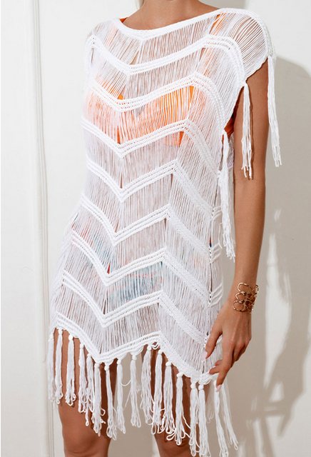 DHHYZHBY Strandkleid Damen-Badeanzug-Abdeckung Strandrock mit Fransen Sonne günstig online kaufen