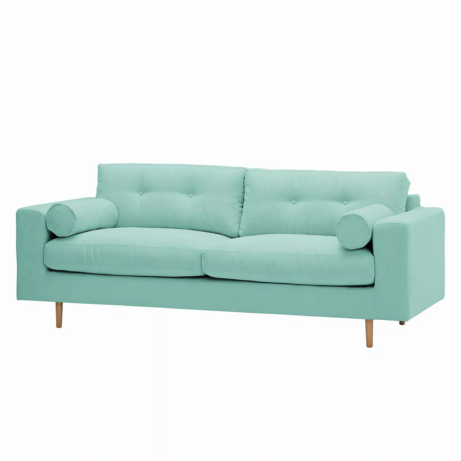 home24 Studio Copenhagen Sofa Marlon 3-Sitzer Mint-Grün Webstoff 214x80x90 günstig online kaufen