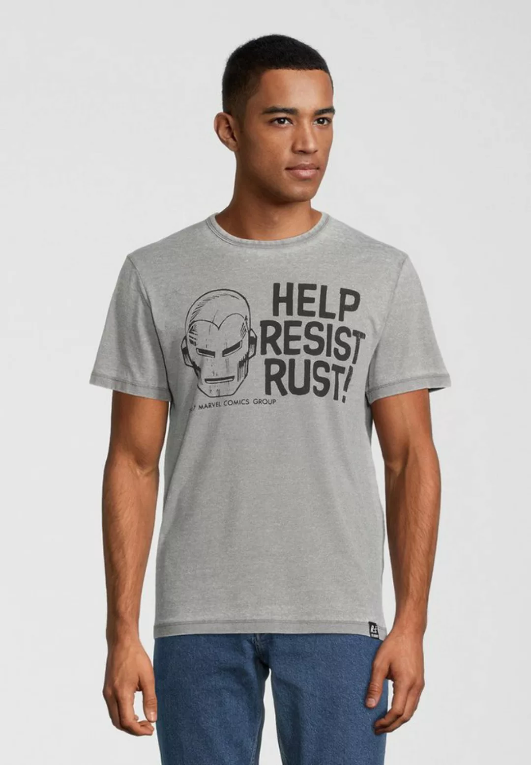 Recovered T-Shirt Marvel Help Resist Rust Light Grey GOTS zertifizierte Bio günstig online kaufen