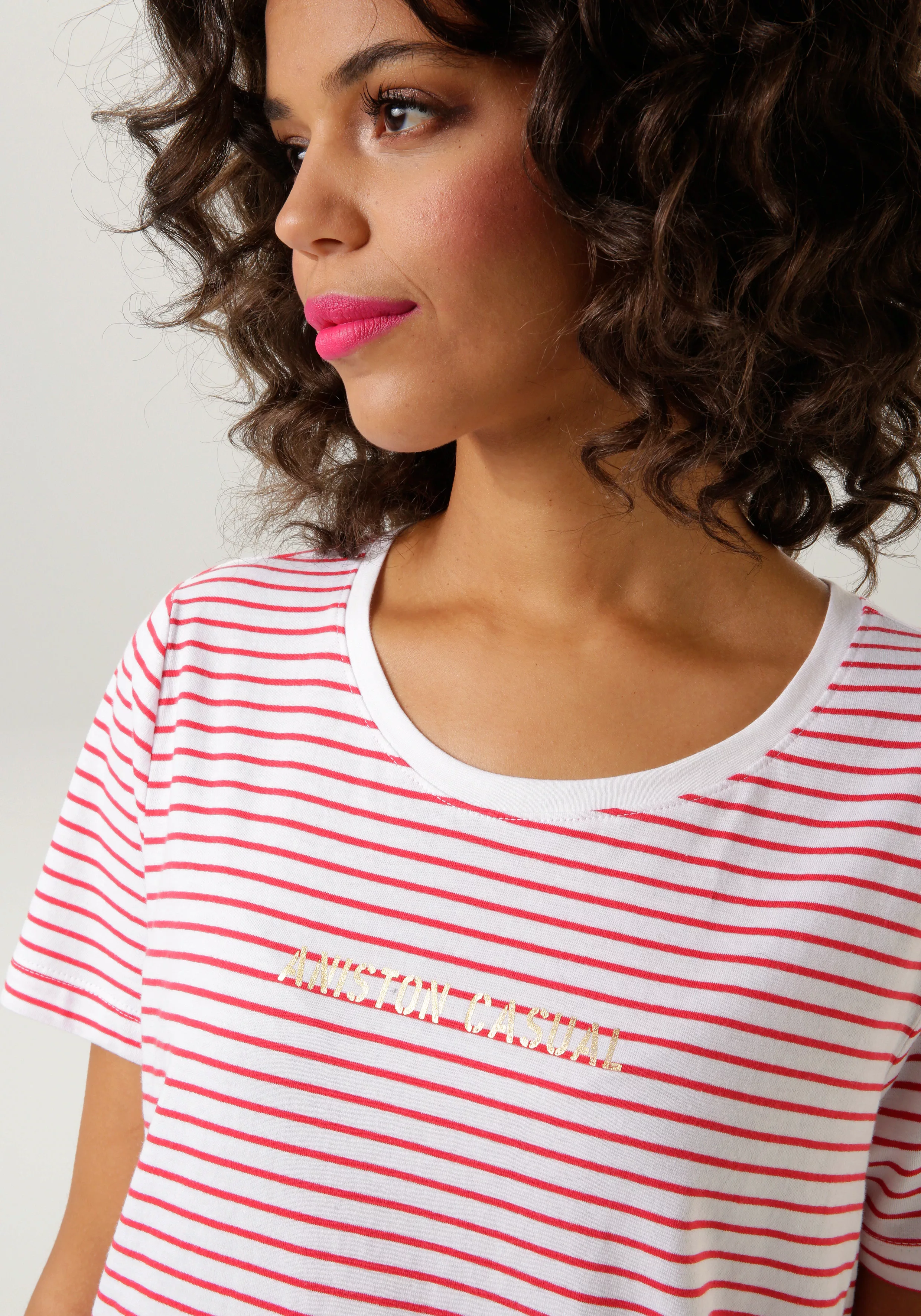 Aniston CASUAL T-Shirt, im Streifen-Dessin günstig online kaufen