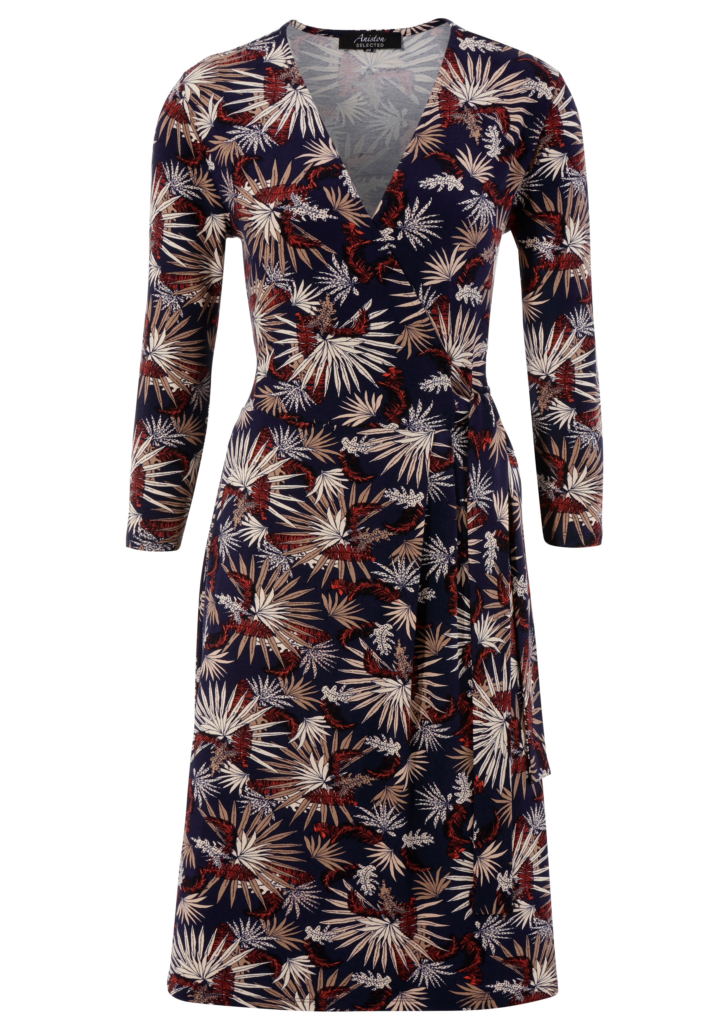 Aniston SELECTED Jerseykleid mit Wickel-Ausschnitt und Bindeband günstig online kaufen