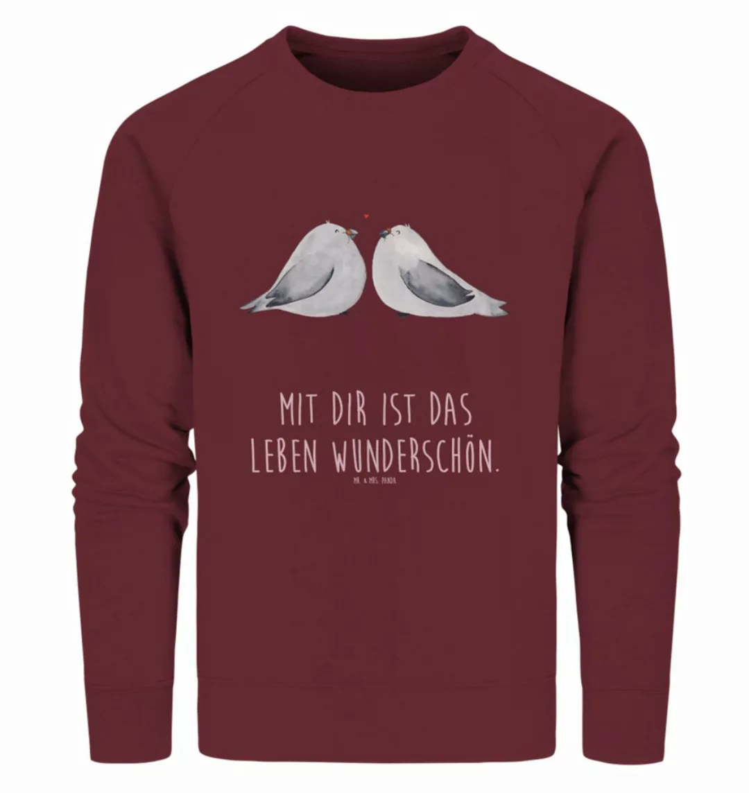 Mr. & Mrs. Panda Longpullover Größe L Turteltauben Liebe - Burgundy - Gesch günstig online kaufen