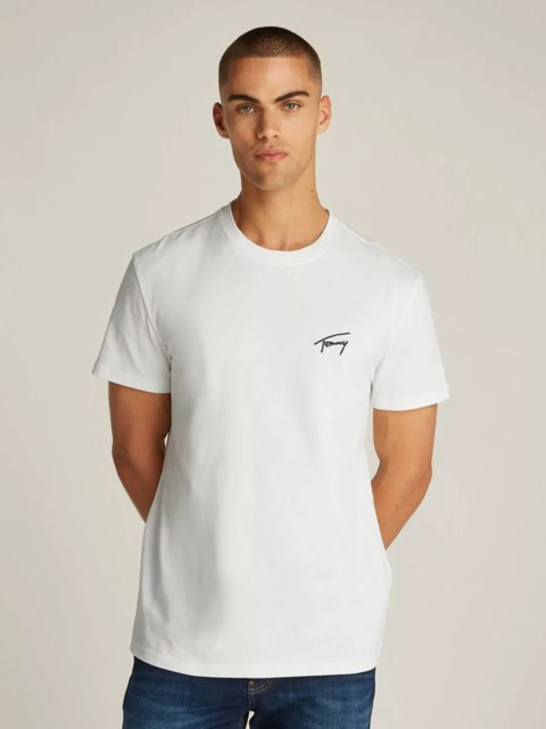 Tommy Jeans T-Shirt TJM REG SIGNATURE TEE EXT in Unifarbe günstig online kaufen