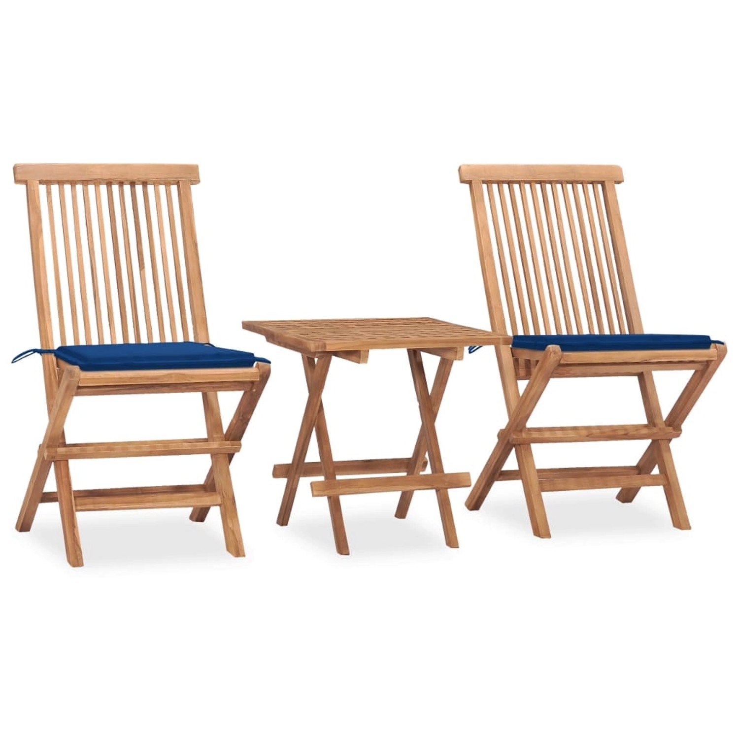 vidaXL 3-tlg Garten-Essgruppe mit Kissen Klappbar Massivholz Teak Modell 38 günstig online kaufen