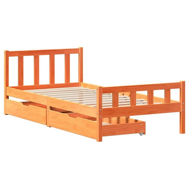 vidaXL Bett Massivholzbett ohne Matratze Wachsbraun 75x190 cm Kiefernholz günstig online kaufen