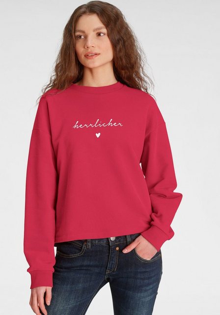 Herrlicher Sweatshirt OTINA mit Herrlicher Logo-Statement-Print günstig online kaufen