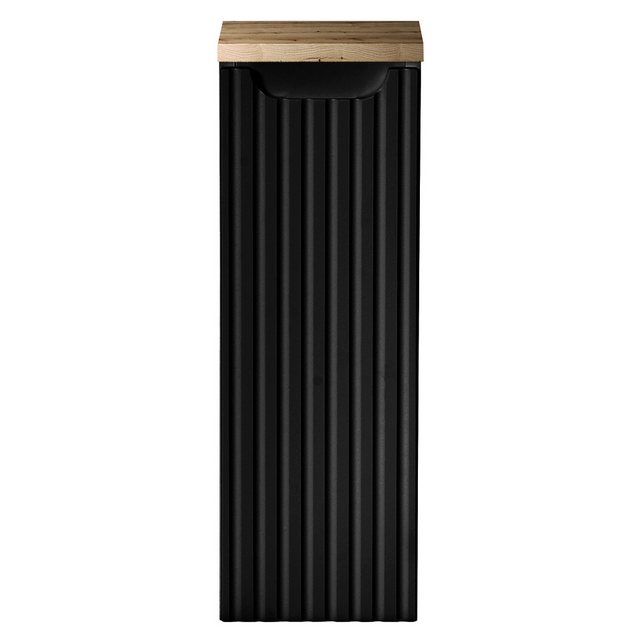 Lomadox Unterschrank NEWPORT-56-BLACK 20cm, in schwarz mit Eiche, gerillte günstig online kaufen
