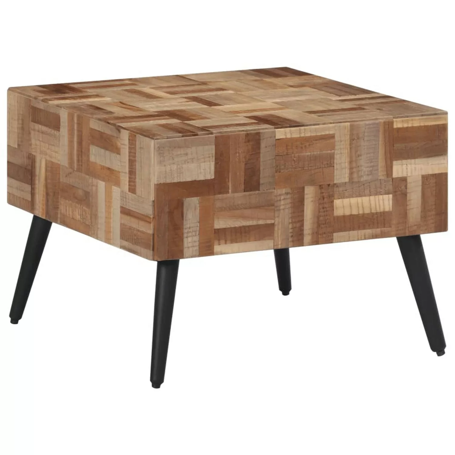 vidaXL Couchtisch Grau 55x55x40 cm Recyceltes Massivholz Teak günstig online kaufen