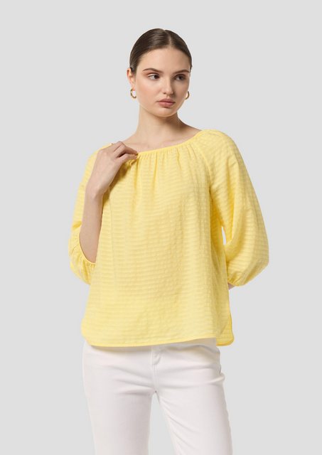 comma casual identity 3/4-Arm-Shirt Off-Shoulder-Bluse aus Viskosemix Logo, günstig online kaufen