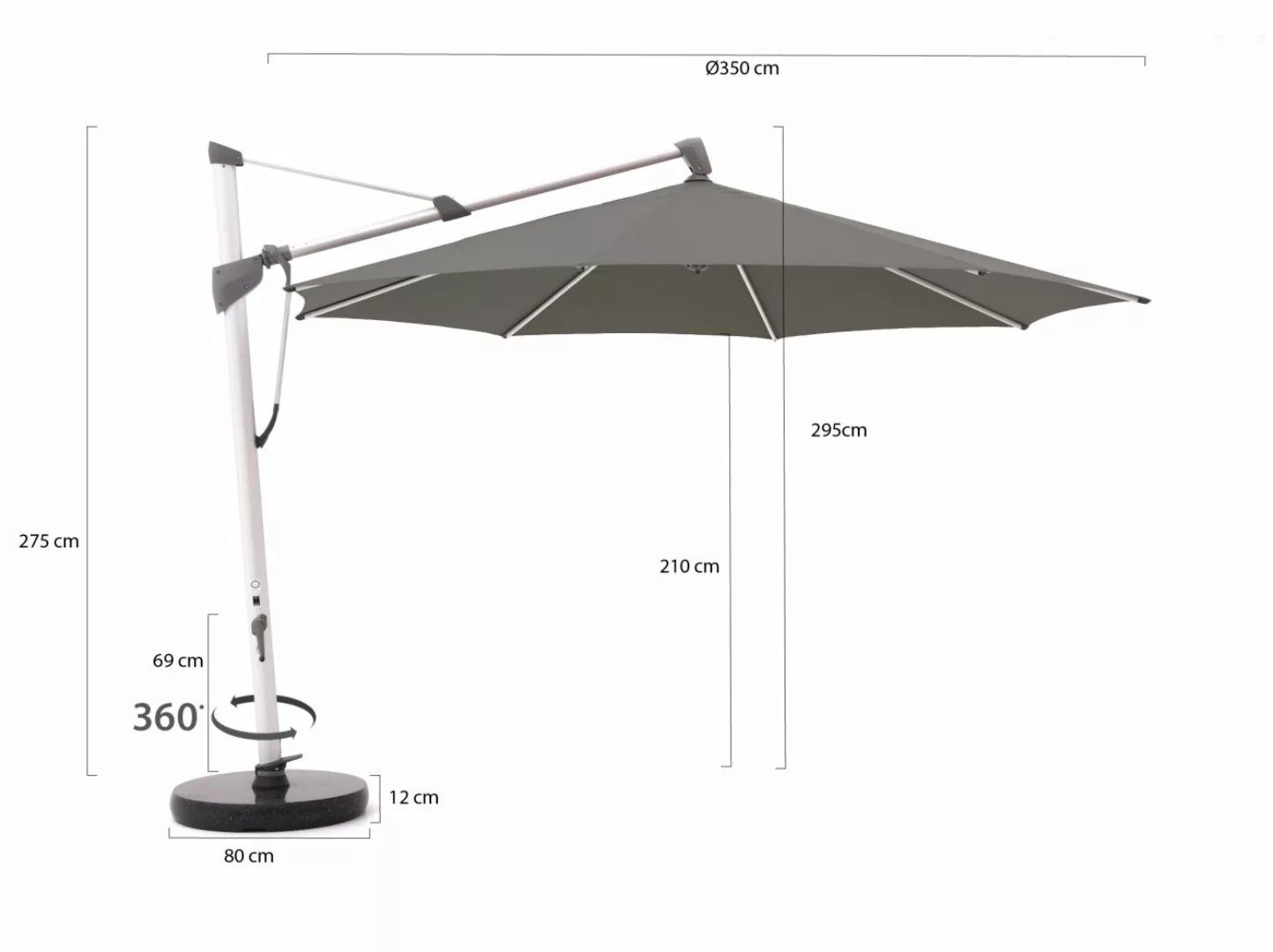 Glatz Sombrano S+ Ampelschirm ø 350 cm günstig online kaufen