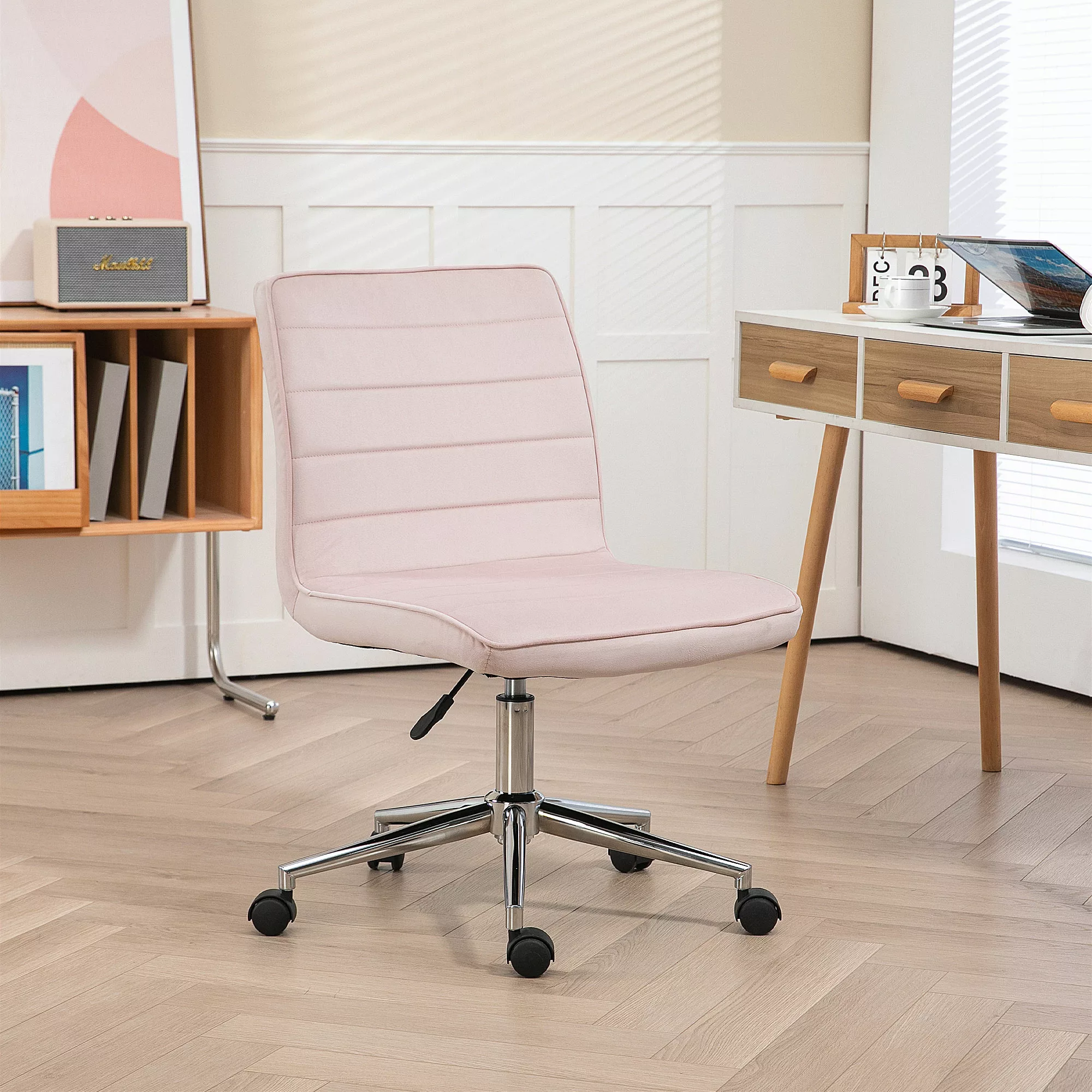 HOMCOM Bürostuhl Schreibtischstuhl ohne Armlehne höhenverstellbar Drehstuhl günstig online kaufen
