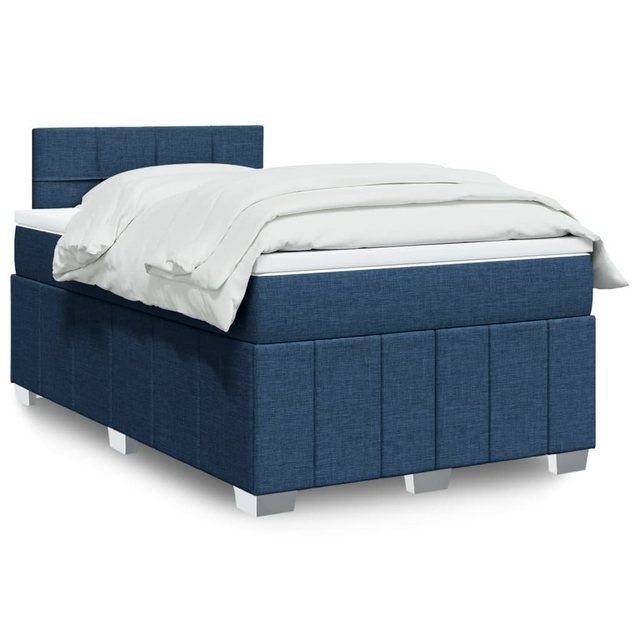 vidaXL Boxspringbett, Boxspringbett mit Matratze Blau 120x200 cm Stoff günstig online kaufen