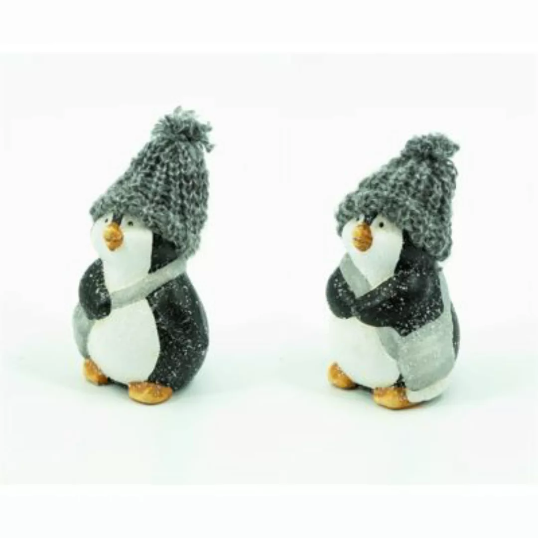HTI-Living Pinguin Figur mit grauer Wollmütze schwarz/weiß günstig online kaufen