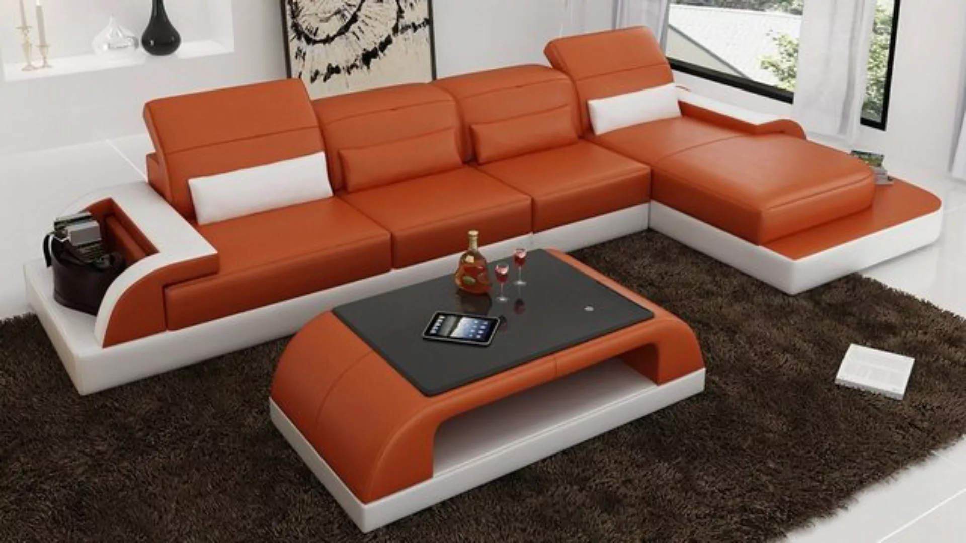 JVmoebel Ecksofa Braunes L Form Sofa Couch Polster Garnitur Wohnlandschaft, günstig online kaufen