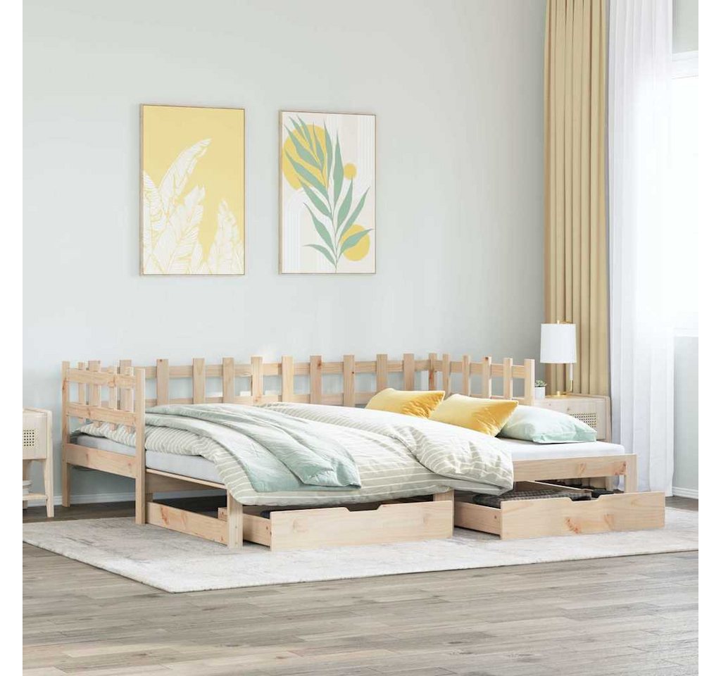 vidaXL Bett, Tagesbett Ausziehbar mit Schubladen ohne Matratze 80x200 cm günstig online kaufen