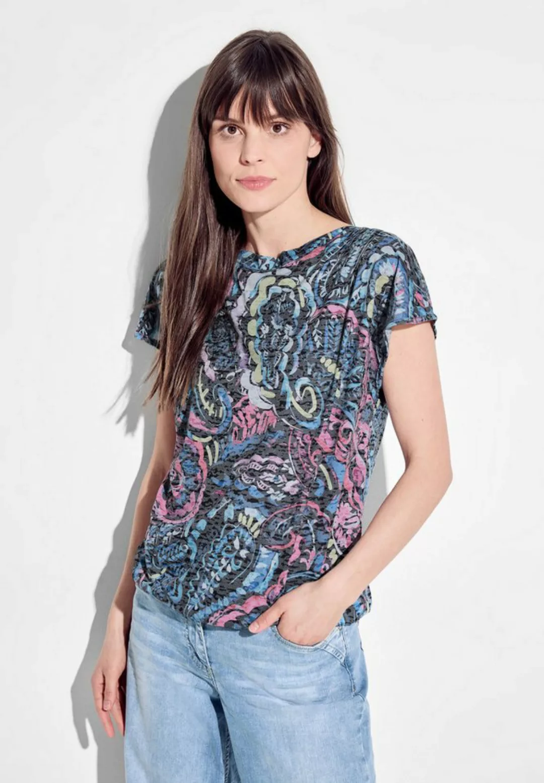 Cecil T-Shirt mit Burnout-Optik günstig online kaufen