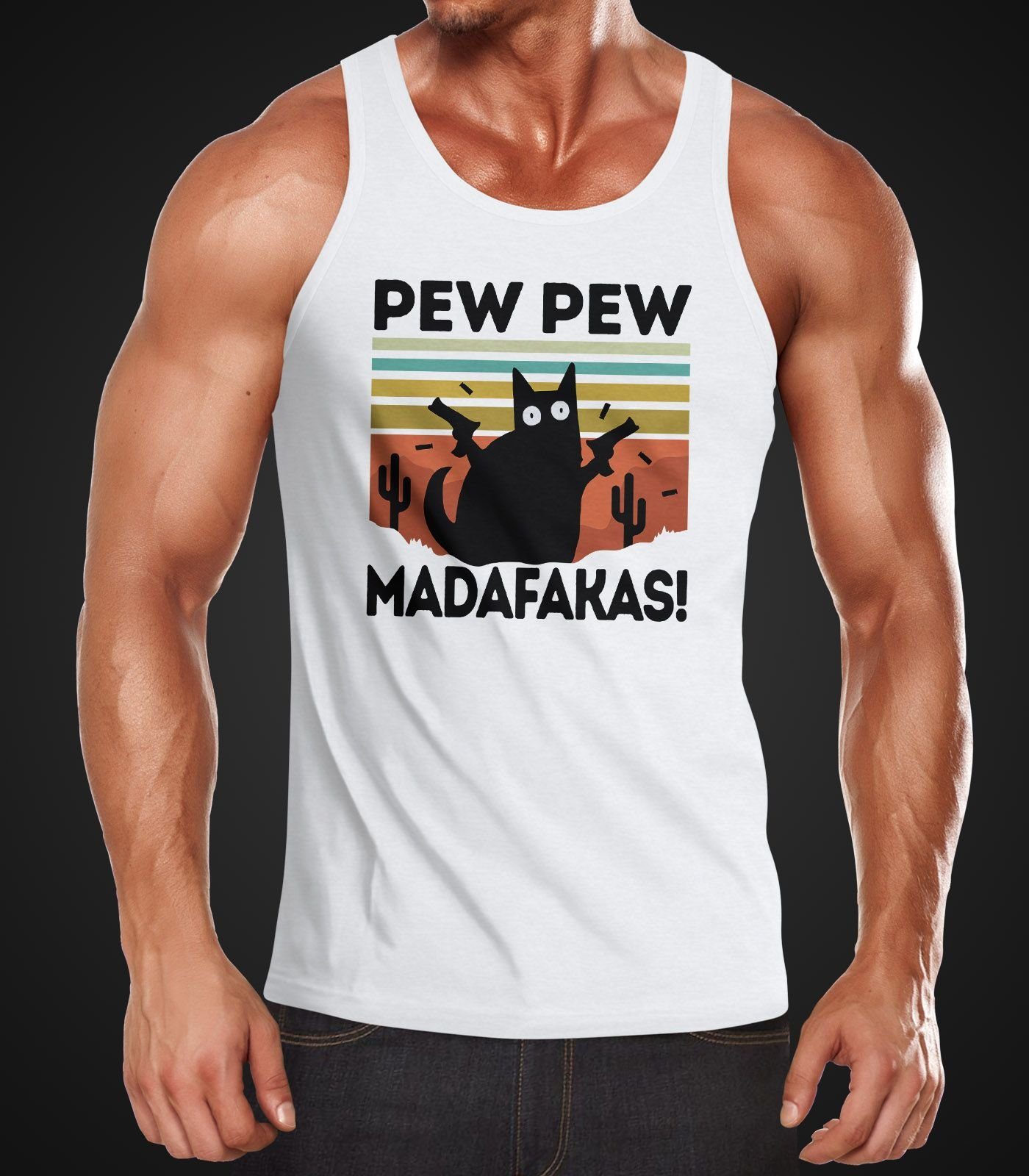 MoonWorks Tanktop Herren Tanktop Pew Pew günstig online kaufen