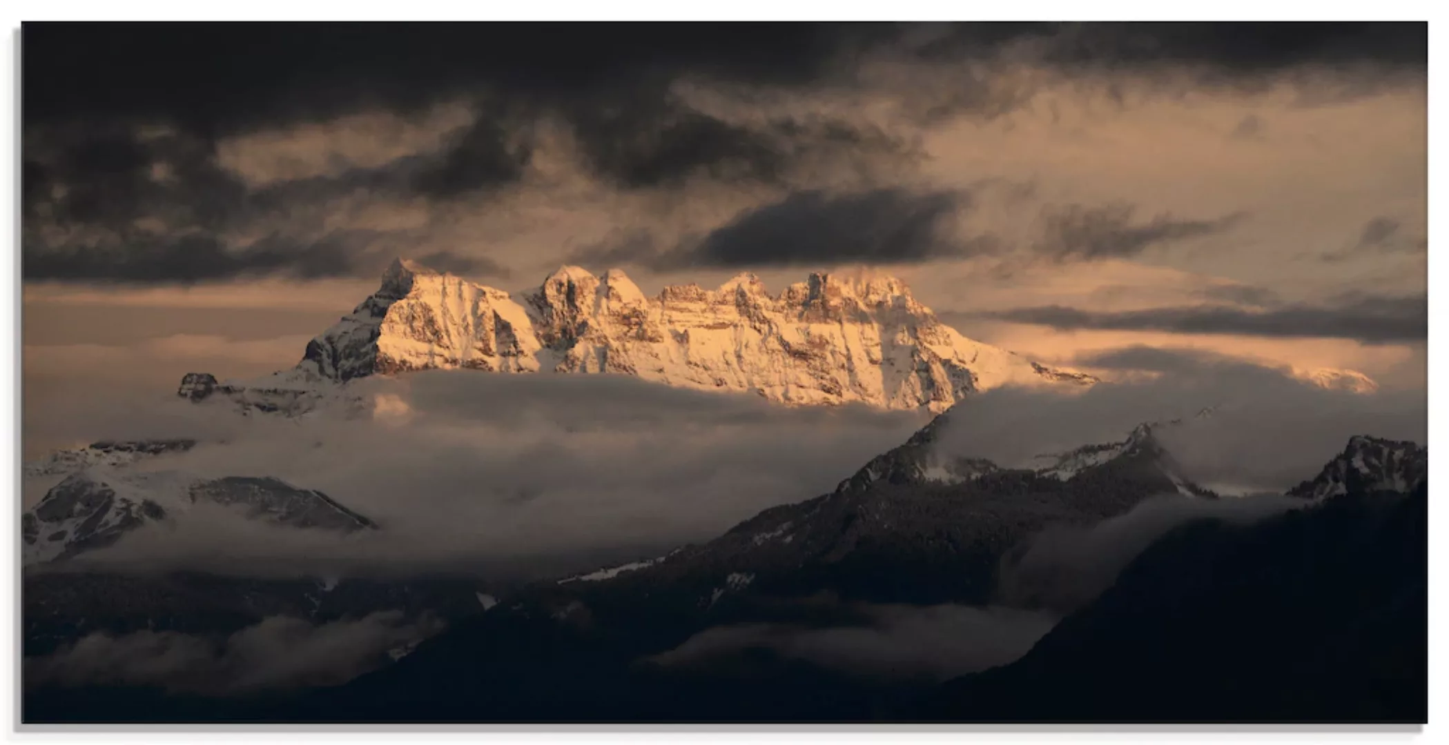 Artland Glasbild »Dents du Midi, Schweizer Berge«, Berge, (1 St.), in versc günstig online kaufen