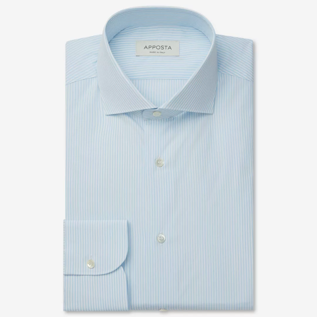 Hemd  streifen  hellblau 100% reine baumwolle fil-à-fil, kragenform  niedri günstig online kaufen